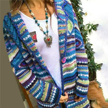 Load image into Gallery viewer, New Autumn Sweater Women Long Sleeve Patchwork Knitted Open Front - Sophornlilly