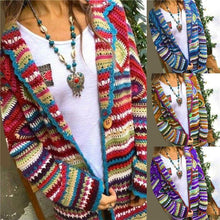 Load image into Gallery viewer, New Autumn Sweater Women Long Sleeve Patchwork Knitted Open Front - Sophornlilly