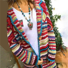 Load image into Gallery viewer, New Autumn Sweater Women Long Sleeve Patchwork Knitted Open Front - Sophornlilly