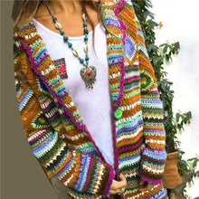 Load image into Gallery viewer, New Autumn Sweater Women Long Sleeve Patchwork Knitted Open Front - Sophornlilly