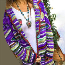 Load image into Gallery viewer, New Autumn Sweater Women Long Sleeve Patchwork Knitted Open Front - Sophornlilly