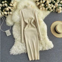 Load image into Gallery viewer, Knitted Dress Turtleneck Sweater