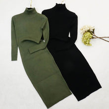 Load image into Gallery viewer, Knitted Dress Turtleneck Sweater