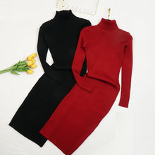 Load image into Gallery viewer, Knitted Dress Turtleneck Sweater