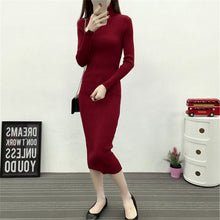 Load image into Gallery viewer, Knitted Dress Turtleneck Sweater