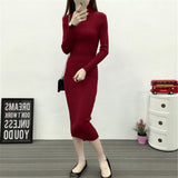 Knitted Dress Turtleneck Sweater