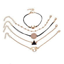 Load image into Gallery viewer, New Bohemian Black Rope Chain Bracelet Set For Women Aircraft Shell - Sophornlilly