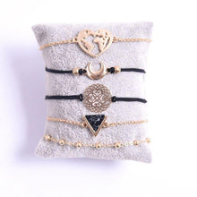 Load image into Gallery viewer, New Bohemian Black Rope Chain Bracelet Set For Women Aircraft Shell - Sophornlilly