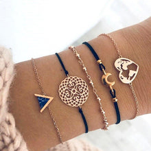 Load image into Gallery viewer, New Bohemian Black Rope Chain Bracelet Set For Women Aircraft Shell - Sophornlilly
