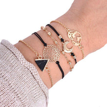 Load image into Gallery viewer, New Bohemian Black Rope Chain Bracelet Set For Women Aircraft Shell - Sophornlilly