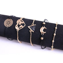 Load image into Gallery viewer, New Bohemian Black Rope Chain Bracelet Set For Women Aircraft Shell - Sophornlilly