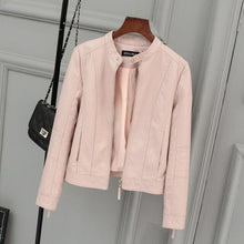 Load image into Gallery viewer, New Brand Autumn Pu Leather Jacket New Long Sleeve Zipper Faux Leather