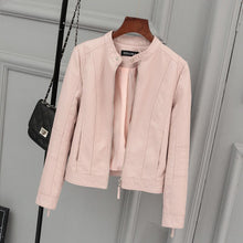 Load image into Gallery viewer, New Brand Autumn Pu Leather Jacket New Long Sleeve Zipper Faux Leather