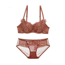 Load image into Gallery viewer, New Brand Bra Set Women Sexy Embroidery Lace Wing Underwear Beautiful
