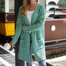 Load image into Gallery viewer, New Casual Knitted Sweaters Cardigan Women Patchwork Striped Long - Sophornlilly