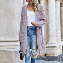 Load image into Gallery viewer, New Casual Knitted Sweaters Cardigan Women Patchwork Striped Long - Sophornlilly