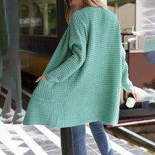 Load image into Gallery viewer, New Casual Knitted Sweaters Cardigan Women Patchwork Striped Long - Sophornlilly