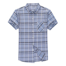 Load image into Gallery viewer, New Casual Plaid Shirt Men Summer Short sleeve Shirts Slim Fit Mens