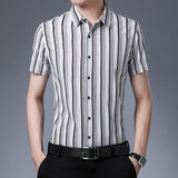 New Casual Shirt Men Silk Cotton Summer Short sleeve Shirts Slim Fit