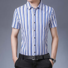 Load image into Gallery viewer, New Casual Shirt Men Silk Cotton Summer Short sleeve Shirts Slim Fit