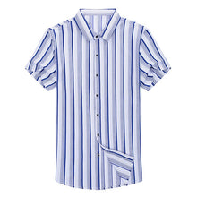 Load image into Gallery viewer, New Casual Shirt Men Silk Cotton Summer Short sleeve Shirts Slim Fit