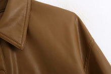 Load image into Gallery viewer, New Cool Women Long PU Leather Coats Pop Autumn