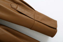 Load image into Gallery viewer, New Cool Women Long PU Leather Coats Pop Autumn
