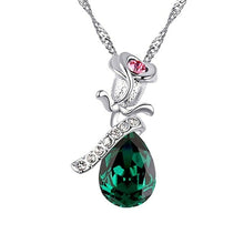 Load image into Gallery viewer, New Crystal Jewelry Valentine's Day Gift Rose Crystal Pendant Necklace