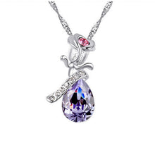 Load image into Gallery viewer, New Crystal Jewelry Valentine's Day Gift Rose Crystal Pendant Necklace