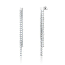 Load image into Gallery viewer, New Cubix Zirconia Long Dangle Earrings for Women Double Linear Chains