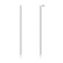 Load image into Gallery viewer, New Cubix Zirconia Long Dangle Earrings for Women Double Linear Chains
