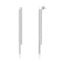 Load image into Gallery viewer, New Cubix Zirconia Long Dangle Earrings for Women Double Linear Chains