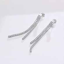 Load image into Gallery viewer, New Cubix Zirconia Long Dangle Earrings for Women Double Linear Chains