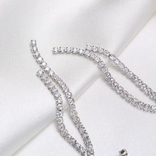 Load image into Gallery viewer, New Cubix Zirconia Long Dangle Earrings for Women Double Linear Chains