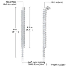 Load image into Gallery viewer, New Cubix Zirconia Long Dangle Earrings for Women Double Linear Chains