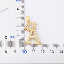 Load image into Gallery viewer, New Design 26 Letters A-z Zircon Crown Initial Alphabet Pendant
