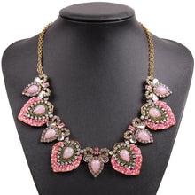 Load image into Gallery viewer, New Design Fashion Gold Chain Crystal Resin Chunky Statement Bead