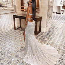 Load image into Gallery viewer, New Elegant Woman Evening Gown Plus size slim printed long evening