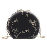 New Embroidery Flowers Design Women Flap Clutch Evening Bags Gold