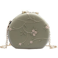 New Embroidery Flowers Design Women Flap Clutch Evening Bags Gold