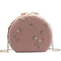 New Embroidery Flowers Design Women Flap Clutch Evening Bags Gold