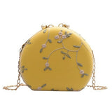 New Embroidery Flowers Design Women Flap Clutch Evening Bags Gold