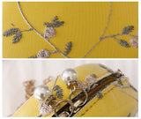 New Embroidery Flowers Design Women Flap Clutch Evening Bags Gold