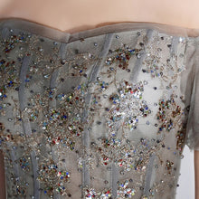 Load image into Gallery viewer, New Evening Dress Luxurious Boat Neck Short Sleeves A Line Floor
