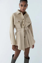 Load image into Gallery viewer, Jacket Long Sleeves Belted Warm Thicken Casual