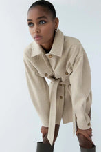 Load image into Gallery viewer, Jacket Long Sleeves Belted Warm Thicken Casual