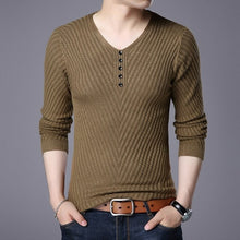 Load image into Gallery viewer, Knit Pullover Plain Solid Men V Neck Sweater