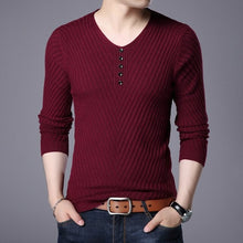 Load image into Gallery viewer, Knit Pullover Plain Solid Men V Neck Sweater