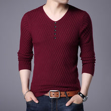 Load image into Gallery viewer, Knit Pullover Plain Solid Men V Neck Sweater