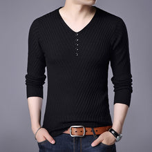 Load image into Gallery viewer, Knit Pullover Plain Solid Men V Neck Sweater